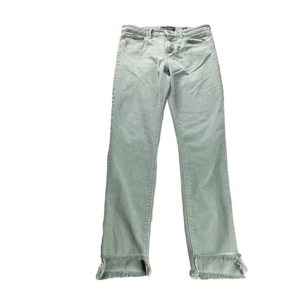 Lucky Brand Ava Skinny Mid Rise Sage Green Raw Hem Ankle Jeans - Picture 5 of 11